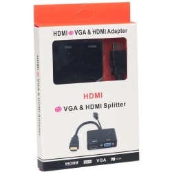 POWERMASTER PM-19260 HDMI TO VGA + HDMI SPLITTER ÇEVİRİCİ ADAPTÖR - 2