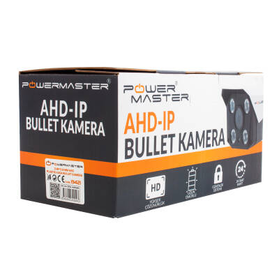 POWERMASTER PM-19421 2MP 2.8 MM 24 IR LED AHD SİYAH PLASTİK KASA BULLET KAMERA - 3