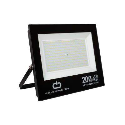 POWERMASTER PM-22583 200 WATT - 220 VOLT BEYAZ 6500K IP66 120* IŞIK AÇISI SİYAH SLİM KASA LED PROJEKTÖR - 1