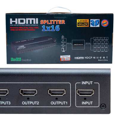 POWERMASTER PM-4948 16 PORT 1080P 4KX2K 3D 16 PORT HDMI SPLITTER DAĞITICI - 3