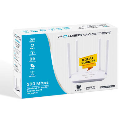 POWERMASTER PW-WR08 300 MBPS ACCESS POINT+REPEATER 4 ANTENLİ KABLOSUZ ROUTER (PWR-08) - 3