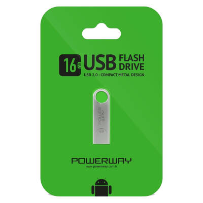 POWERWAY 16 GB METAL USB 2.0 FLASH BELLEK - 1