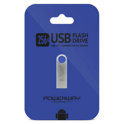 POWERWAY 256 GB METAL USB 2.0 FLASH BELLEK - 1