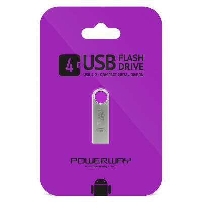 POWERWAY 4 GB METAL USB FLASH BELLEK - 1