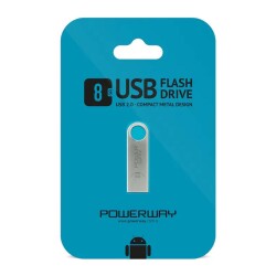 POWERWAY 8 GB METAL USB 2.0 FLASH BELLEK - 1