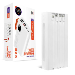 POWERWAY QC30S 30000 MAH DİJİTAL GÖSTERGELİ KENDİNDEN KABLOLU POWERBANK - 1