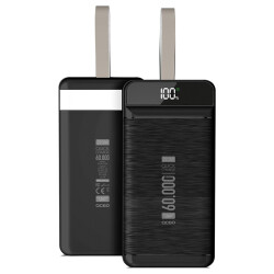 POWERWAY QC60 22.5W KABLOLU 3.0 60000 MAH SİYAH-BEYAZ POWERBANK - 1