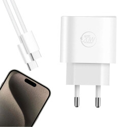 POWERWAY RXS27 20 WATT TYPE-C ŞARJ BAŞLIK ADAPTÖRÜ + KABLO SETİ (APPLE 15 PRO-PROMAX UYUMLU) - 4