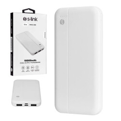 S-LINK IP-G10N BEYAZ MICRO+TYPE C GİRİŞLİ 10000 MAH TAŞINABİLİR ŞARJ CİHAZI POWERBANK - 1