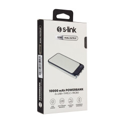 S-LINK IP-G2710 10000 MAH POWERBANK 2 USB PORT BEYAZ LCD GÖSTERGELİ POWERBANK - 4
