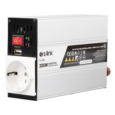 S-LINK SL-300W 300W DC12V-AC230V ÇAKMAKTAN POWER INVERTER - 2