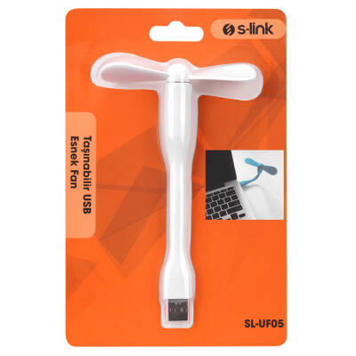 S-LINK SL-UF05 TAŞINABİLİR ESNEK BEYAZ USB MİNİ FAN - 3