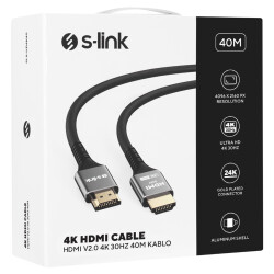 S-LINK SLX-HD4K40 19+1 40 METRE V2.0 4K 30HZ METAL HDMI KABLO - 2