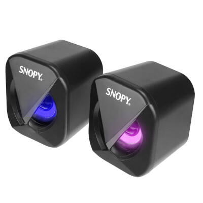 SNOPY SN-83U LED IŞIKLI 2W*2CH SİYAH USB 2.0 RGB IŞIKLI GAMİNG 1+1 MİNİ SPEAKER HOPARLÖR - 1