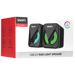 SNOPY SN-83U LED IŞIKLI 2W*2CH SİYAH USB 2.0 RGB IŞIKLI GAMİNG 1+1 MİNİ SPEAKER HOPARLÖR - 3