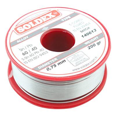 SOLDEX 0.75MM 200 GRAM İNCE LEHİM SN60 PB40 - 1