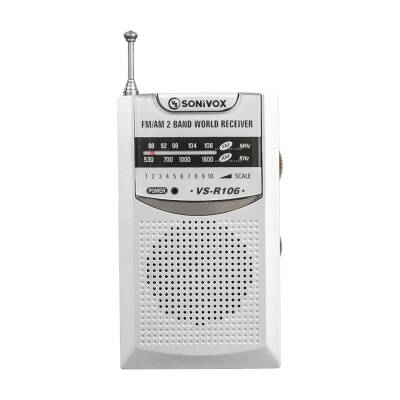 SONIVOX VS-R106 GÜMÜŞ RENK CEP TİPİ ANALOG FM RADYO - 1