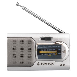 SONIVOX VS-R3 GÜMÜŞ RENK CEP TİPİ ANALOG FM RADYO - 1