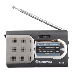 SONIVOX VS-R3 SİYAH RENK CEP TİPİ ANALOG FM RADYO - 1