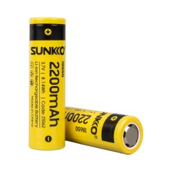 SUNKKO 3.7 VOLT 2200 MAH 18650 ŞARJ EDİLEBİLİR PİL (TEKLİ) - 1