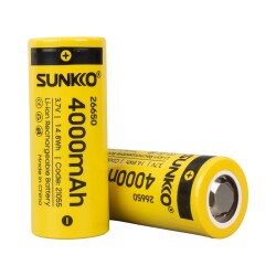 SUNKKO 3.7 VOLT 4000 MAH 26650 ŞARJ EDİLEBİLİR PİL (TEKLİ) - 1