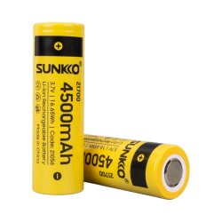 SUNKKO 3.7 VOLT 4500 MAH 21700 ŞARJ EDİLEBİLİR PİL (TEKLİ) - 1