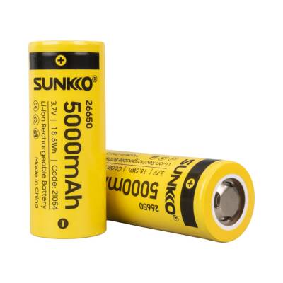 SUNKKO 3.7 VOLT 5000 MAH 26650 ŞARJ EDİLEBİLİR PİL (TEKLİ) - 1