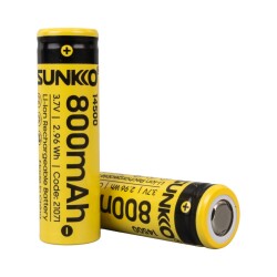 SUNKKO 3.7 VOLT 800 MAH 14500 ŞARJ EDİLEBİLİR PİL (TEKLİ) - 1