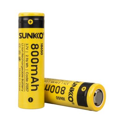 SUNKKO 3.7 VOLT 800 MAH 18650 ŞARJ EDİLEBİLİR PİL (TEKLİ) - 1