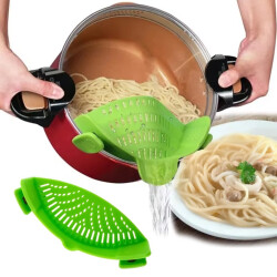 SUNUP SN-20522 KLİPSLİ SİLİKON TENCERE MAKARNA NOODLE SÜZGECİ ÇOK AMAÇLI - 1