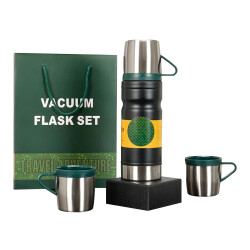 SUNUP SN-22234 PASLANMAZ ÇELİK 680 ML VAKUMLU TERMOS SETİ - 1