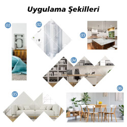 SUNUP SN-24892 20X20CM KENDİNDEN YAPIŞKANLI ESNEK PVC DUVAR AYNASI PANEL STİCKER ÇIKARTMA - 4