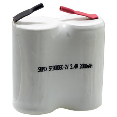 SUPEX 2.4 VOLT - 2000 MAH 2Lİ YANYANA SÜPÜRGE PİLİ - 1