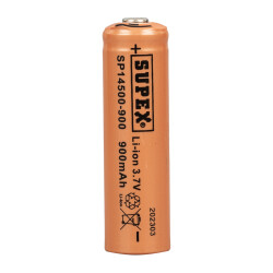 SUPEX SP14500-900S LİTYUM ION 3.7 VOLT 900 MAH ŞARJ EDİLEBİLİR BAŞLIKLI PİL TEKLİ - 1