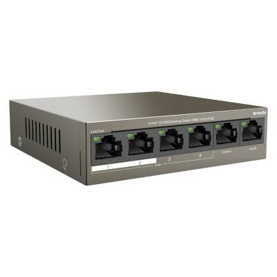 TENDA TEF1106P 2X UPLINK + 4 PORT 63 WATT POE ETHERNET SWITCH - 2