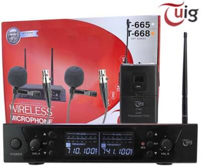 TUIG T-668 2 YAKA 2 KANAL KABLOSUZ UHF DIGITAL TELSİZ MİKROFON - 1