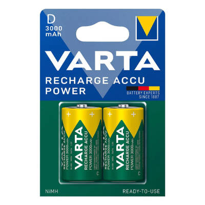 VARTA 1.2 VOLT - 3000 MAH NI-MH BÜYÜK D BOY ŞARJLI PİL 2LI PAKET - 1