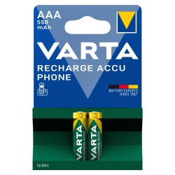 VARTA NI-MH 1.2 VOLT - 550 MAH HR03 AAA ŞARJLI 2Lİ İNCE KALEM PİL - 1