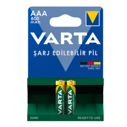 VARTA NI-MH 1.2 VOLT - 800 MAH HR03 AAA ŞARJLI 2Lİ İNCE KALEM PİL - 1