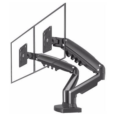 VONTECH F160 MNT02 17-27 AMORTİSÖRLÜ STAND ÇİFT KOL LCD / LED MONİTÖR TUTUCU STAND ASKI APARATI - 1