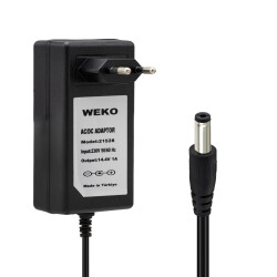 WEKO 14.4 VOLT - 1 AMPER 5.5*2.5 UÇLU KIRMIZI YEŞİL LEDLİ YERLİ ÜRETİM AKÜ ŞARJ CİHAZI - 1