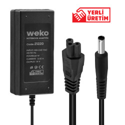 WEKO 19 VOLT - 3.42 AMPER - 65 WATT 4.5*3.0 UÇLU YERLİ ÜRETİM NOTEBOOK ADAPTÖR - 1