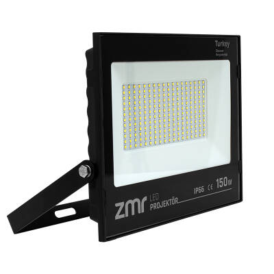 ZMR 150 WATT - 220 VOLT 6500K IP66 150* IŞIK AÇISI SİYAH SLİM KASA BEYAZ LED PROJEKTÖR - 1