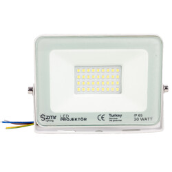 ZMR 30 WATT - 220 VOLT 6500K IP65 150* IŞIK AÇISI BEYAZ SLİM KASA LED PROJEKTÖR - 1