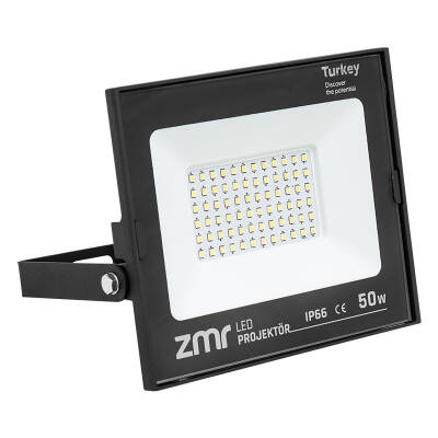 ZMR 50 WATT - 220 VOLT 6500K IP66 150* IŞIK AÇISI SİYAH SLİM KASA LED PROJEKTÖR - 1